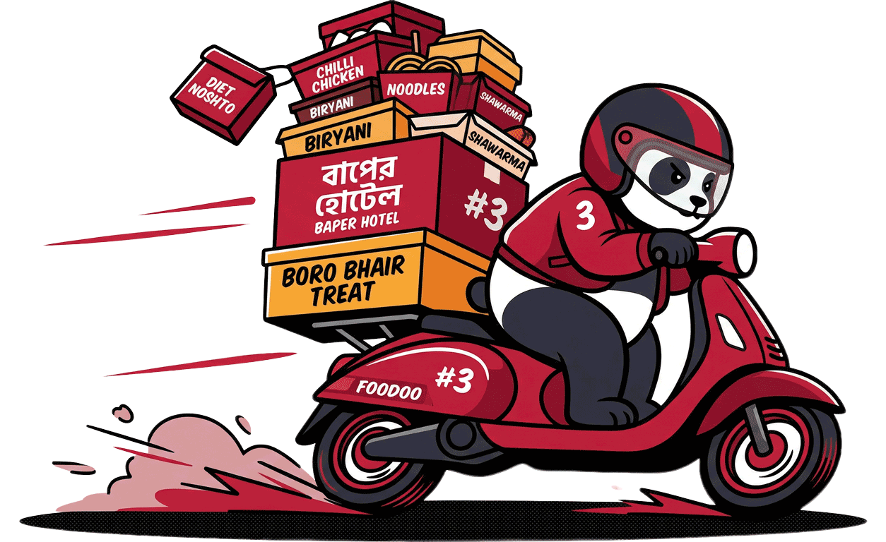 3 Panda rider delivering food